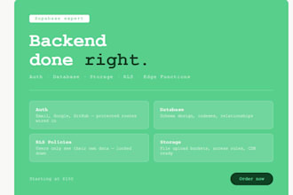set up your supabase backend with auth database and storage