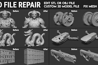 stl file repair fix edit custom modification 3d scan cleanup for 3d printing