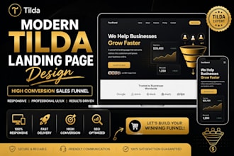 design modern tilda landing page website high conversion sales page funnel