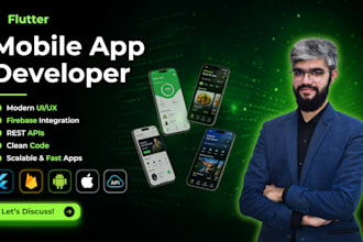 develop flutter mobile apps for android and ios