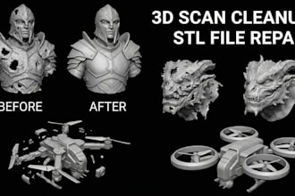 do stl file repair, edit obj file, custom 3d model file modification, mesh fix
