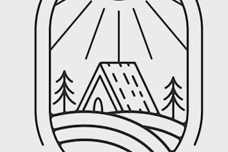 do modern minimalist line art or text logo design