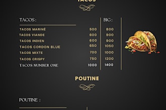 design a modern and professional restaurant menu template