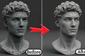 clean repair, fix mesh, cleanup stl optimize 3d scanned model for 3d printing