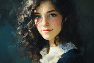 digital portrait painting, oil painting style , portrait