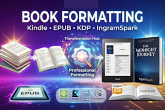 format kindle ebook epub amazon KDP paperback and ingramspark with clickable toc