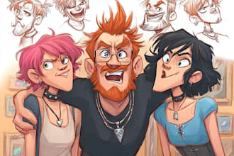 draw cartoons, mascots, and caricatures