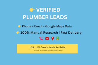 provide verified plumber leads with email and phone number