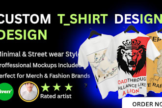 design custom minimal streetwear t shirt with mockups