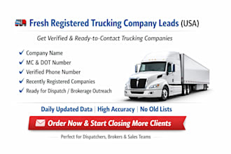 provide fresh USA registered trucking company leads