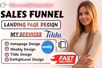 design a high converting landing page with instapage, tilda or weebly