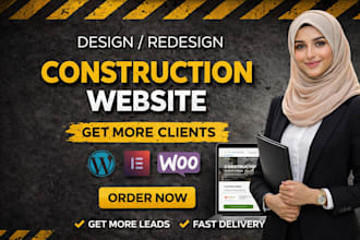 design modern construction, plumbing, roofing, hvac website