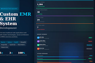 create a full stack emr or ehr web application for clinics and hospitals