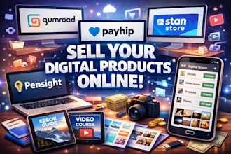 gumroad website payhip online stanstore digital product upload pensight store