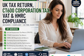 file UK tax return, ct600 corporation tax, vat return