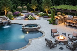 do landscape design, backyard, swimming pool, garden, residential outdoor