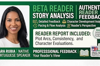 beta read ypur fiction manuscript and write a detailed reader report