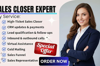 sales closer virtual assistant, linkedin leads, b2b lead, sales agent, sales rep