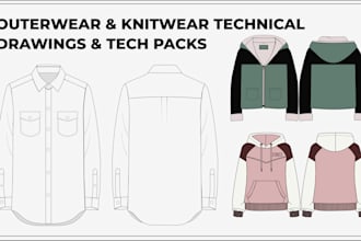 create a factory ready streetwear clothing tech pack