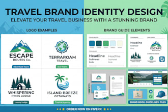 design brand identity for travel or tourism brand
