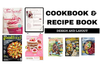 do cookbook design, cookbook writing, cookbook formatting, recipe cookbook