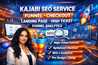 do kajabi SEO service funnel checkout landing page high ticket funnel analytic