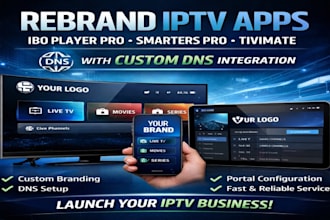 rebrand latest ibo player pro, smarters pro, tivimate with dns