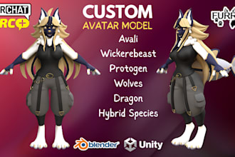 do 3d vrchat anime avatar vtuber furry model nsfw avatar commission avi setup