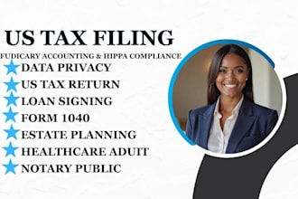 provide US tax filing, fiduciary accounting tax and hipaa compliance audits