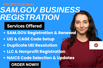 get you registered on sam gov and cage code and apply for contracts