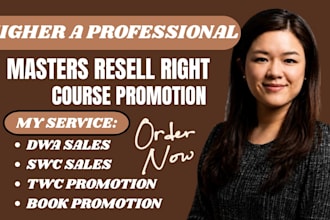 promote your course, master resell rights digital products and book promotion