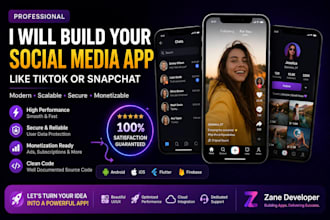 build a custom social media streaming app, snapchat, instagram, or tiktok clone