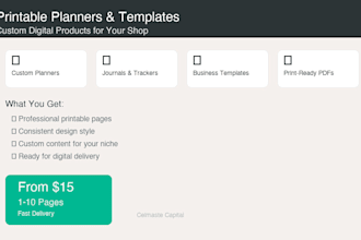 create printable planners journals and templates for your store