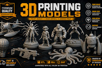 create realistic 3d printable miniatures, figurines, toys, and stl models