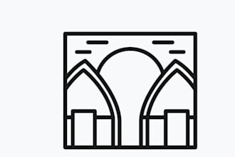 create minimal line art logo design