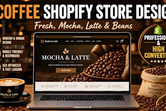 design fresh coffee shopify store mocha coffee latte website coffee beans store