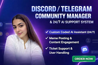manage, moderate discord and telegram with ai assistant