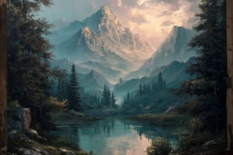 paint a real oil painting on canvas
