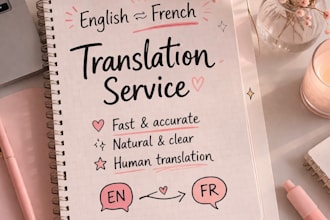 translate short texts in english and french