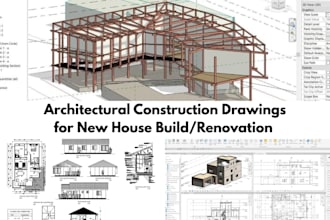 create architectural construction drawings for new house build and renovation