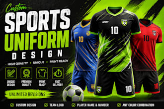 design custom football jersey and sports uniforms