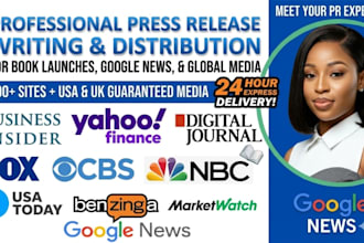 write and distribute a professional press release for book launch, google news