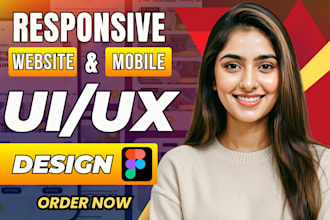do ui ux figma website design mockup, web mobile app, prototype and landing page
