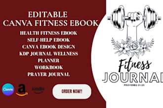 write and design health and fitness ebook, journal, workbook, or lead magnet