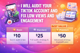 audit your tiktok account and fix low views and engagement