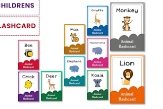 design a educational card, kid card game, flash card, deck card card for school