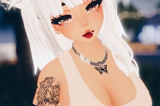 custom vrc avatar commission, 3d model vrchat avatar furry nsfw vrc vr character