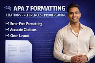 format your paper in apa 7 style citations references and editing