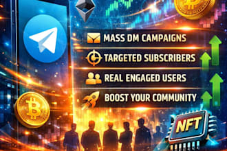 do organic crypto telegram promotion, mass dm marketing and targeted subscriber