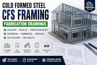 design cold formed steel cfs framing and fabrication drawings